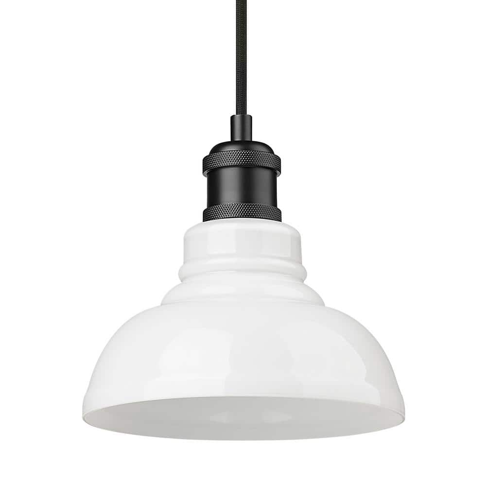 Matte Black Mini Pendant Light with Glass Shade