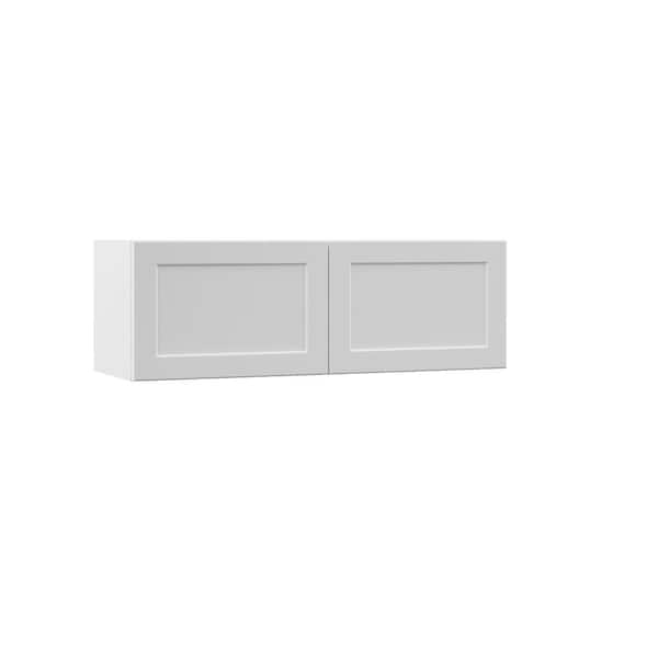 Hampton Bay Designer Series Melvern Assembled 36x12x12 in. Wall Bridge Kitchen Cabinet in White