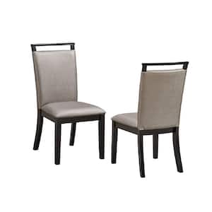 SignatureHome Austin Gray/Cappuccino Finish Solid Wood Parsons Dining Chair Set of 2. Dimension (25Lx20Wx39H)
