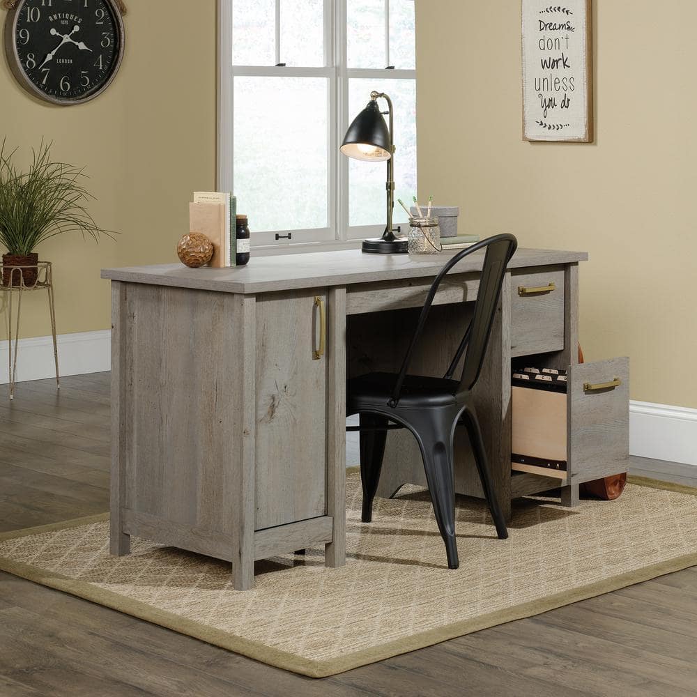 Mystic Oak Multifunctional Computer Desk with File Storage