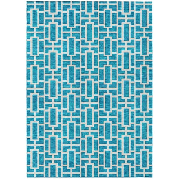 Addison Rugs Chantille Machine Washable Indoor/Outdoor Abstract ACN916 Turquoise 2 ft. 6 in. x 3 ft. 10 in. Area Rug