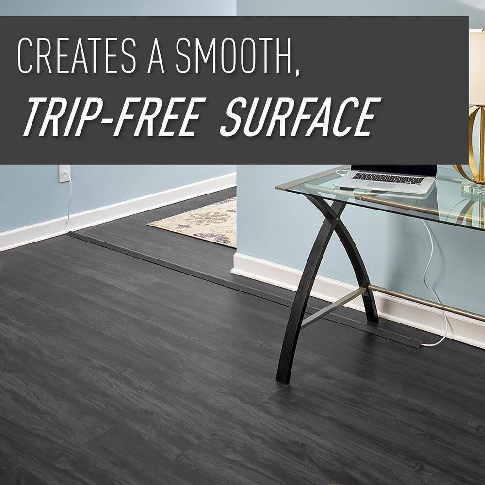Black 50 ft Flexible Floor Mountable Cable Protector