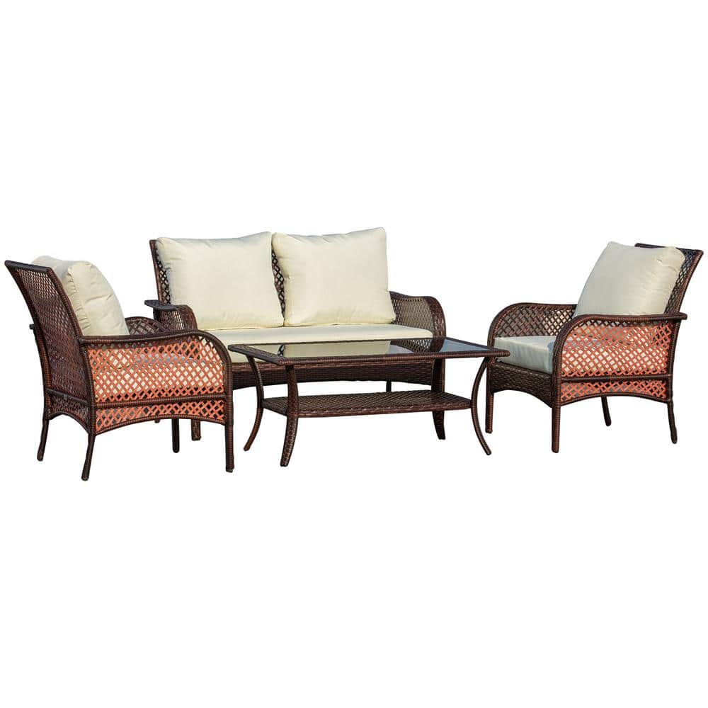 outsunny 4 seater sofa set