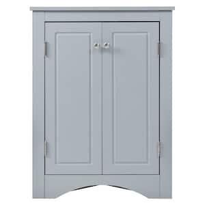 17 in. W x 17 in. D x 32 in. H Blue Linen Cabinet, Triangle Bathroom Storage Cabinet with Adjustable Shelves