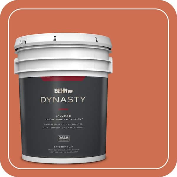 BEHR DYNASTY 5 gal. #M180-6 Tiki Torch Flat Exterior Stain-Blocking Paint & Primer