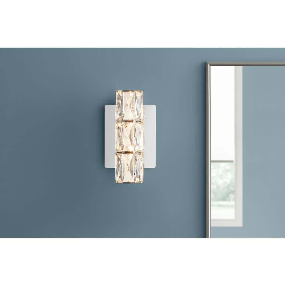 Keighley Integrated LED Chrome and Crystal Indoor Wall Sconce Light Fixture price history on PriceWatchPro