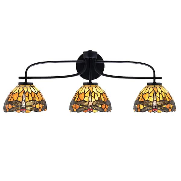 Unbranded Olympia 28.5 in. 3-Light Matte Black Vanity Light