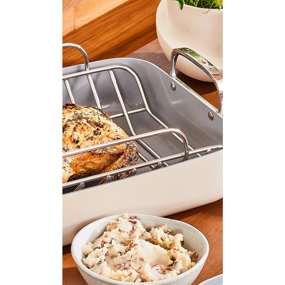 Perracotta Ceramic Nonstick Square Roasting Pan with Rack