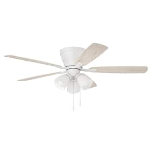 Wheeler 3-Light 52 in. Indoor White Finish Ceiling Fan with LED Bulbs Included