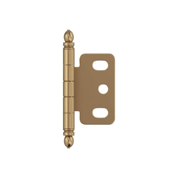 Amerock Champagne Bronze 3/4 in. (19 mm) Door Thickness Full Inset, Partial Wrap Ball Tip Cabinet Hinge - Single Hinge