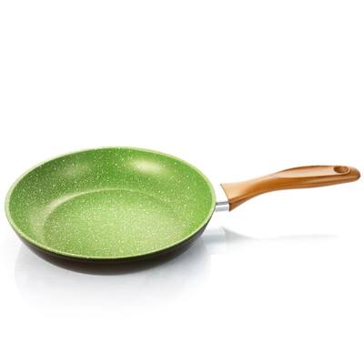 Olivetti 8 in. Aluminum Nonstick Frying Pan in Brown and Green