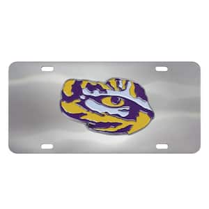 6 in. x 12 in. NCAA Louisiana State University Stainless Steel Die Cast License Plate