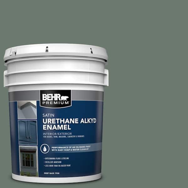 BEHR PREMIUM 5 gal. #AE-40 Hunt Club Urethane Alkyd Satin Enamel Interior/Exterior Paint