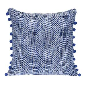 20 X 20 Transitional Woven Blue Square 18 in. x 18 in. Pillow