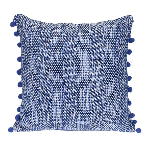 20 X 20 Transitional Woven Blue Square 18 in. x 18 in. Pillow