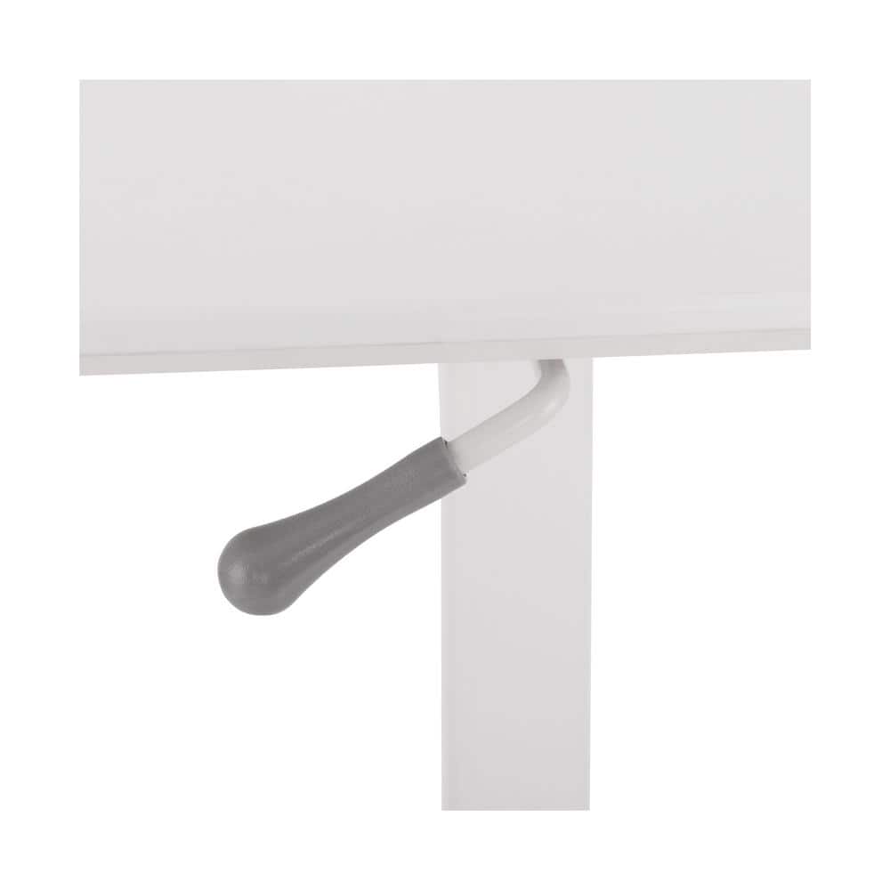 White Adjustable Height Mobile Rolling Laptop Cart Desk