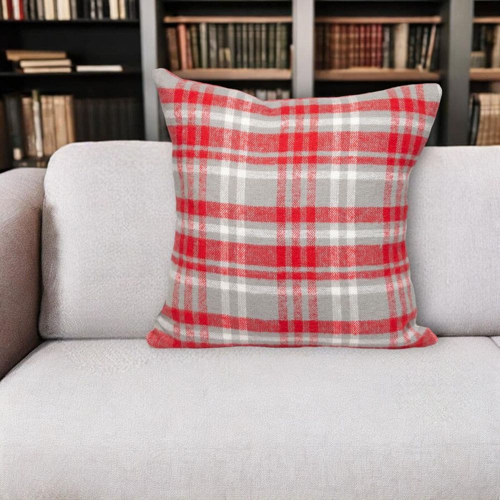 Red, White Plaid Polyester 16 in. x 16 in. Throw Pillow price history on PriceWatchPro