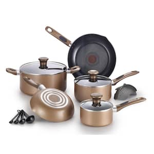 Excite 14-Piece Aluminum Non-Stick Cookware Set in Bronze