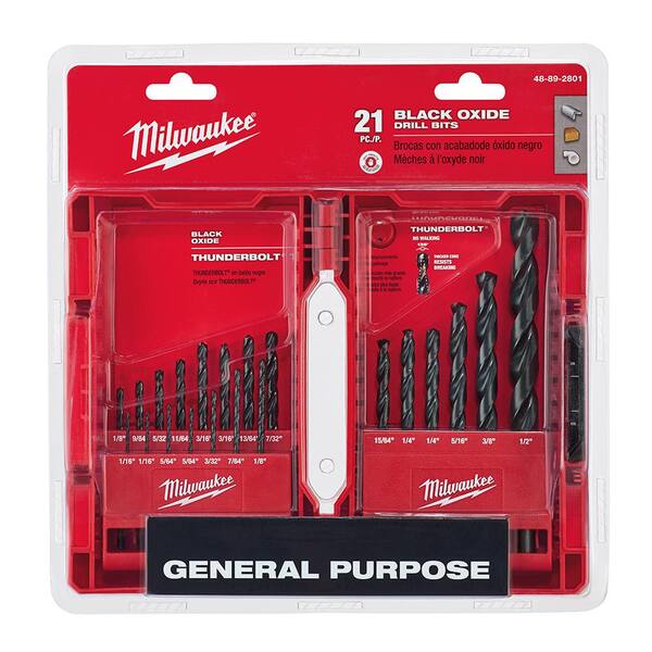 Milwaukee 48-89-2801 - 21 Piece Thunderbolt Black Oxide Drill Bit Set