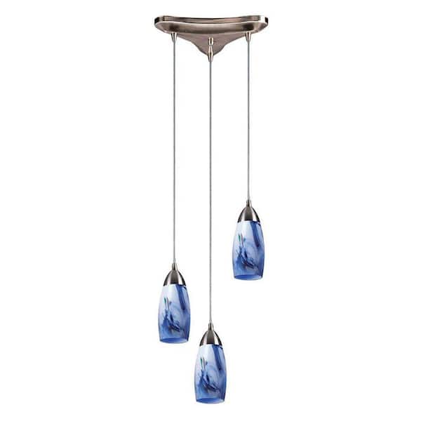 Milan 3-Light Satin Nickel Ceiling Pendant