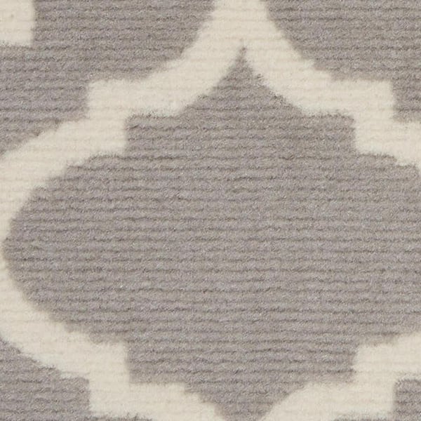 6 ft. x 9 ft. Gray Moroccan Washable Square Area Rug