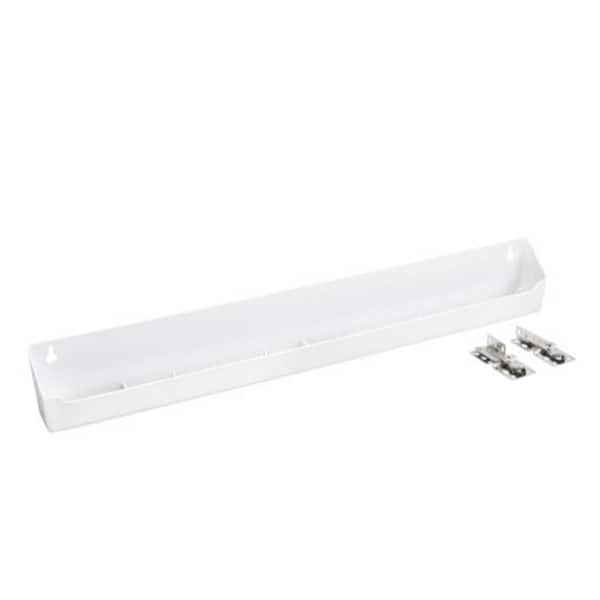 24 in.White Polymer Cabinet Door/Drawer Kitchen TipOut, Sink Front Tray for Base Cabinets