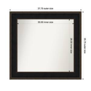 Mezzanine Espresso 37.75 in. x 35.75 in. Custom Non-Beveled Wood Framed Bathroom Vanity Wall Mirror