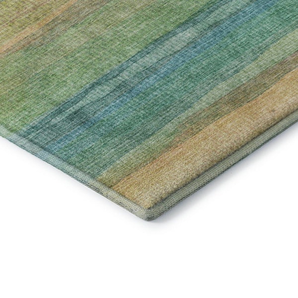 Mayfield Premium Machine Washable Abstract AMF2093 Aloe 10 ft. x 14 ft. Area Rug