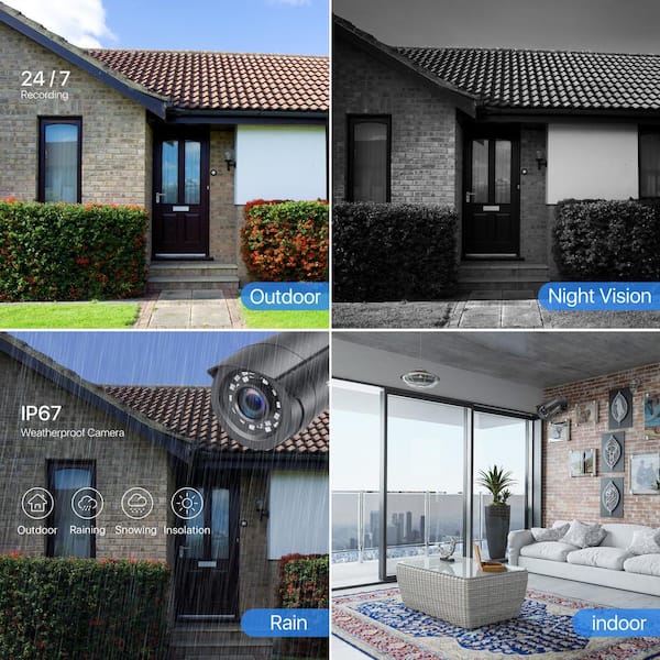 Wired 1080P FHD Outdoor Bullet TVI Security Camera Compatible with TVI DVR (2-Pack)