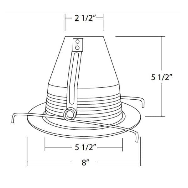 White 6-Inch Airtight Aluminum Recessed Cone Baffle Trim