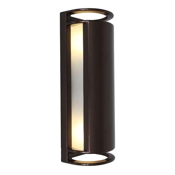 Access Lighting Poseidon 2-Light Bronze Outdoor Bulkhead Light with Ribbed Frosted Glass Shade