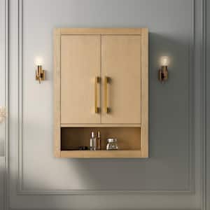 24 in. W x 8 in. D x 33 in. H Bathroom Storage Wall Cabinet in Natural Oak/GB