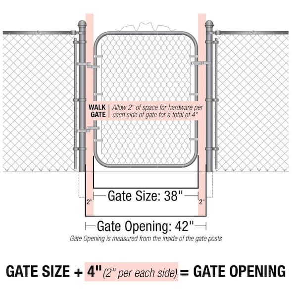 Fit Right 6-ft H x 6-ft W Galvanized Metal Walk-thru Chain Link Fence Gate  Kit with Mesh Size 2-in in the Chain Link Fencing department at