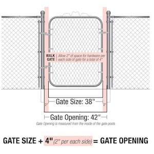 42 in. W x 48 in. H Galvanized Steel Chain Link Fence Bent Frame Walk-Through Gate