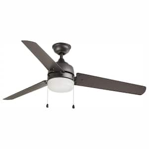 Carrington 60 in. Indoor/Outdoor Ceiling Fan with LED Dome Light Kit, Natural Iron with Black Blades