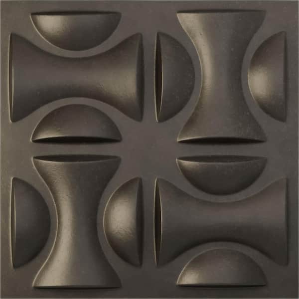 Ekena Millwork 19 5/8 in. x 19 5/8 in. York EnduraWall Decorative 3D Wall Panel, Weathered Steel (12-Pack for 32.04 Sq. Ft.)