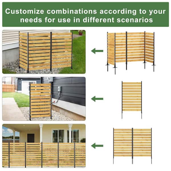 72 in. Wood Garden Fence for Pool Equipment & Trash Can Enclosures