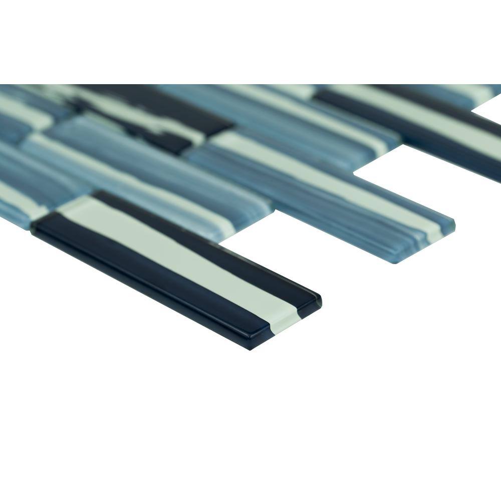 Oceania Azul 12x12 Glass Subway Mosaic Tile