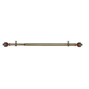 Camino Ava 48 in. - 86 in. Adjustable 3/4 in. Single Curtain Rod in Bronze w/ Cherry Wood Ava Finials