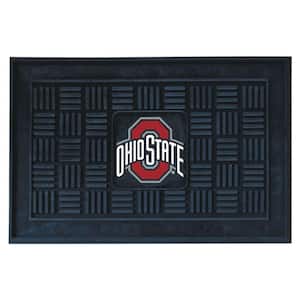 NCAA Ohio State University Black Rectangular 19.5 in. x 31.25 in. Outdoor Vinyl Medallion Door Mat