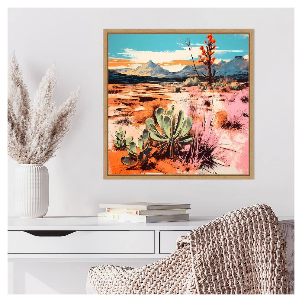 Walker Noble Desert Path II Scenic Canvas Print with Maple Frame