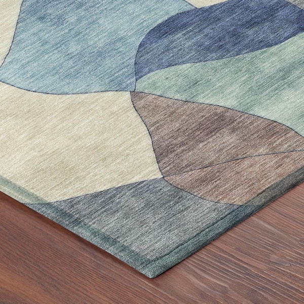 Chantille Machine Washable Indoor/Outdoor Abstract ACN2814 Blue 2 ft. x 7 ft. Runner Rug