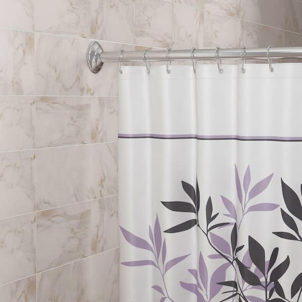 Interdesign Leaves Long Shower Curtain, Light Purple Shower Curtain