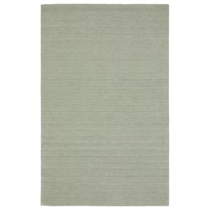 Allaire Silver 5 ft. x 8 ft. Heathered Solid Hand-Crafted 100% Wool Indoor Area Rug