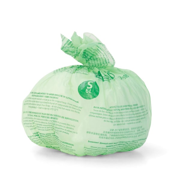 8 Gallon Trash Bags, Inwaysin Garbage Bags Compatible with Simple Human H  Trash Can, Compostable 6-9 Gal 30L ( Clear Green, 100 Count (Pack of 1))