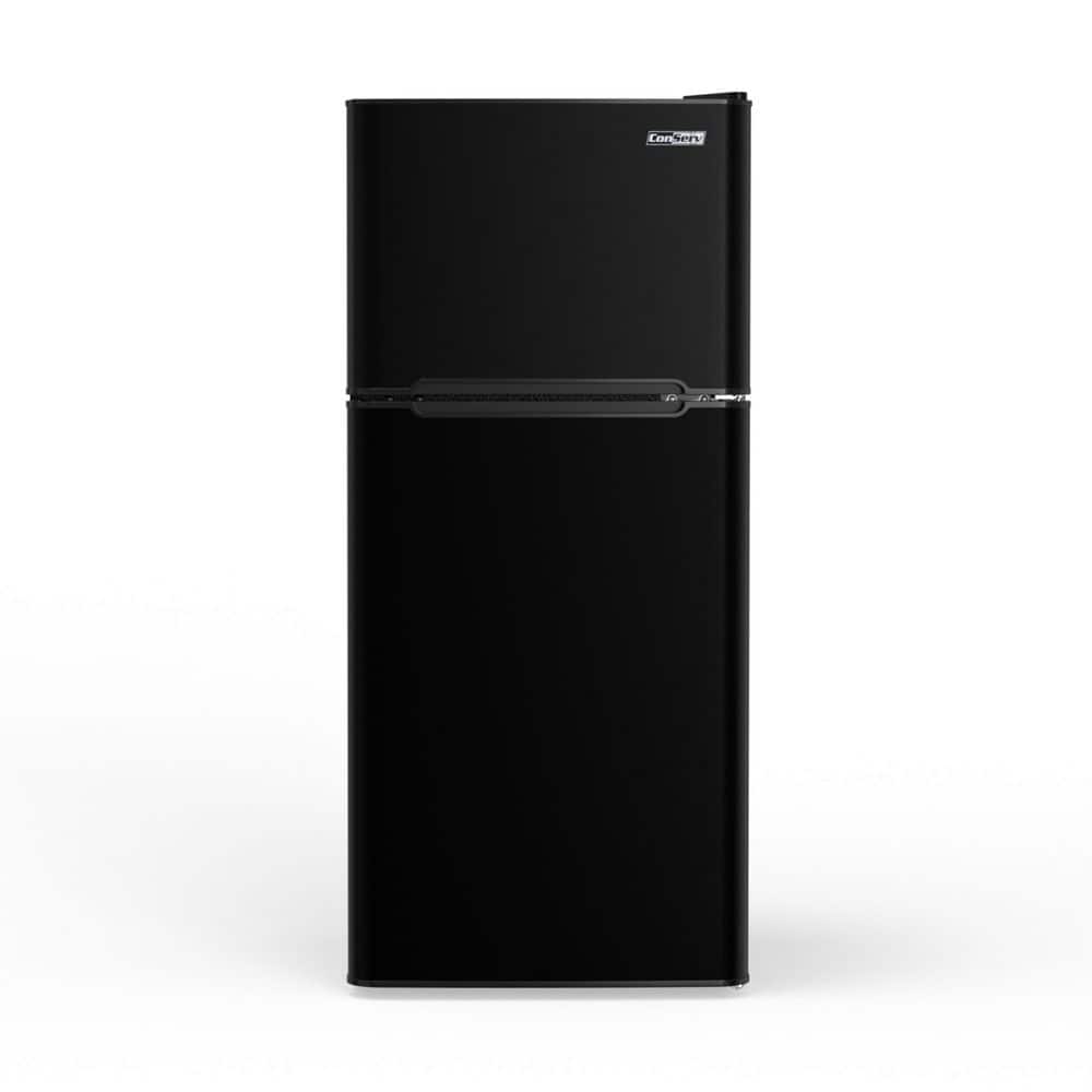 9 in. 4.5 cu. ft. 110V Compact 2-Door Refrigerator in Black with Reversible Door