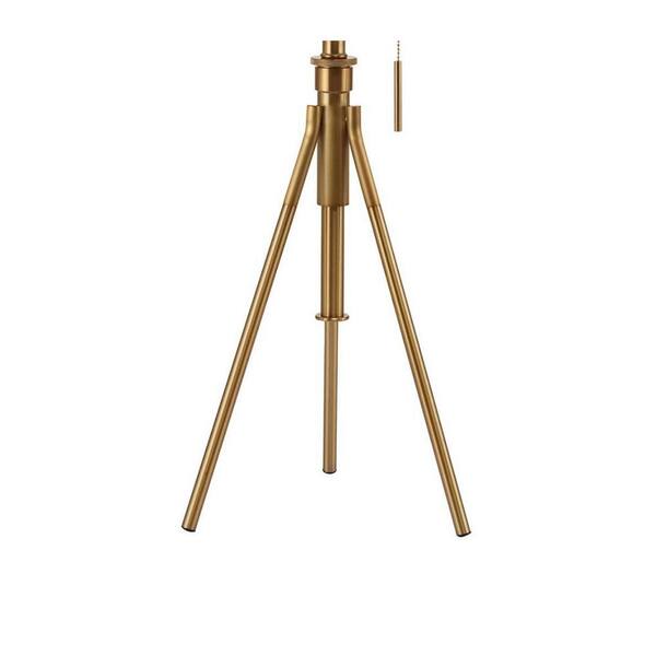 Jushua 32 in. H Brushed Gold Steel Tripod Legs Standard Floor Lamp