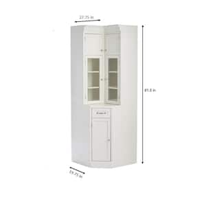 Royce 82 in. Polar Off-White Corner Cabinet