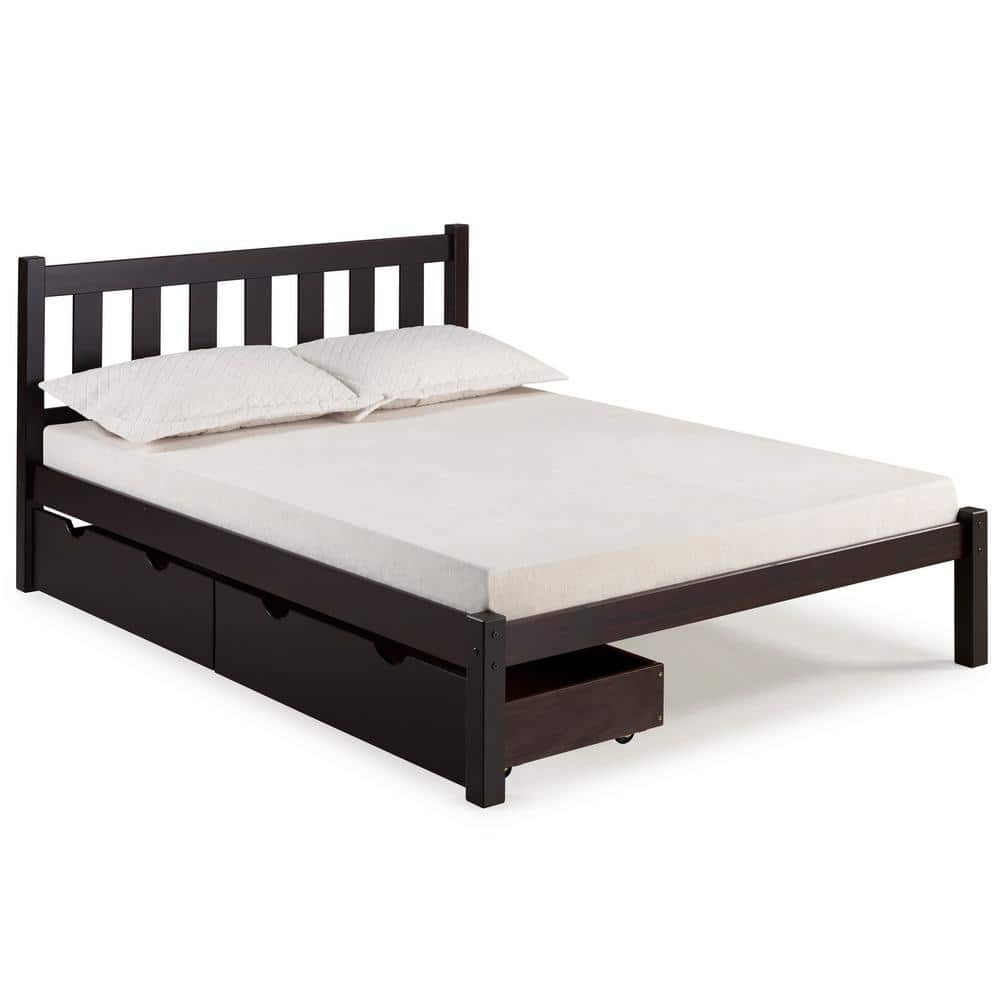 Poppy Espresso Full Bed with Storage Drawers