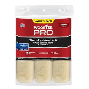 9 in. x 1/2 in. Pro Surpass Shed-Resistant Knit High-Density Fabric Roller Cover Applicator/Tool (3-Pack)